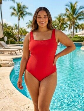 NWT Roxanne Red One-Piece Bra-Sized Swimsuit  Size 20C / 42C Dual Sizing PLUS